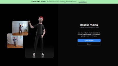Rokoko Vision (웹캠 모션 캡처)